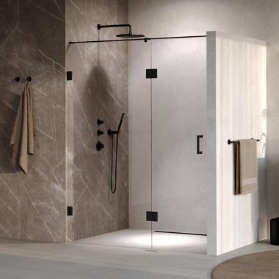 Brauer Void - Nisdeur - 2-Delig - Helder Glas - 150 x 200 cm - Omkeerbaar - met Draaideur 70 cm - Aan Glas - incl. Glascoating - Mat Zwart