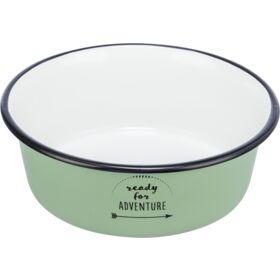 TRIXIE VOERBAK DRINKBAK EMAILLE / RVS GROEN 12X12 CM 300 ML TRIXIE VOERBAK DRINKBAK EMAILLE / RVS GROEN 12X12 CM 300 ML