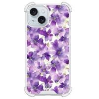 iPhone 14 shockproof hoesje - Floral violet - thumbnail
