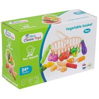 New Classic Toys houten snijset groente mand - thumbnail