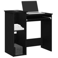 Bureau met schappen 84x40x78 cm bewerkt hout zwart - thumbnail