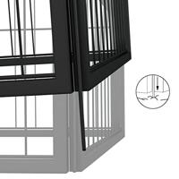 Hondenkennel 4 panelen 100x50 cm gepoedercoat staal zwart - thumbnail