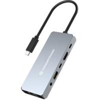 Conceptronic DONN22G notebook dock & poortreplicator Bedraad USB 3.2 Gen 2 (3.1 Gen 2) Type-C Grijs - thumbnail