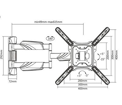 Reflecta FLEXO TV-beugel 59,9 cm (23,6) - 139,7 cm (55) Zwenkbaar Reflecta FLEXO TV-beugel 59,9 cm (23,6) - 139,7 cm (55) Zwenkbaar