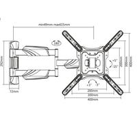 Reflecta FLEXO TV-beugel 59,9 cm (23,6) - 139,7 cm (55) Zwenkbaar - thumbnail