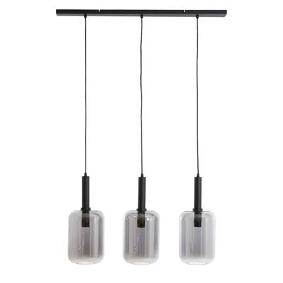 Light & Living Hanglamp 'Lekar' 3-Lamps, kleur Zwart/Smoke Light & Living Hanglamp 'Lekar' 3-Lamps, kleur Zwart/Smoke