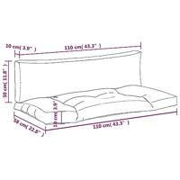 VidaXL Palletkussens 2 st stof grijs - thumbnail