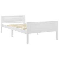 Bedframe massief grenenhout wit 100x200 cm - thumbnail