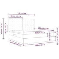 Opbergbed met LED met matras Donkergrijs 160 x 200 cm Polyester - thumbnail