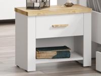 Set van 2 nachtkastjes NINEA 1 lade wit/wotan eik - thumbnail