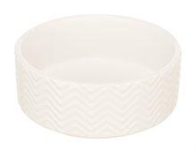 Trixie voerbak / drinkbak wave keramiek wit