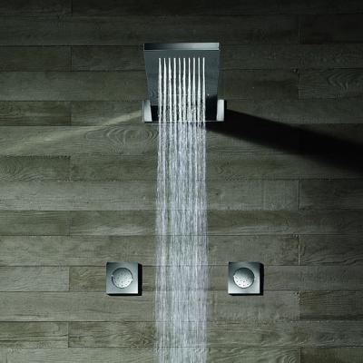 Hotbath Hoofddouche Mate 16.5x53.7 cm Met Casade Wandmodel Opbouw Geborsteld Nikkel Hotbath Hoofddouche Mate 16.5x53.7 cm Met Casade Wandmodel Opbouw Geborsteld Nikkel