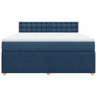 Boxspring met matras stof blauw 180x200 cm - thumbnail