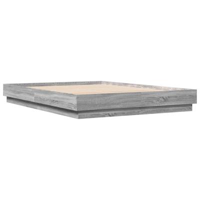Bedframe met LED-verlichting grijs sonoma eikenkleur 150x200 cm