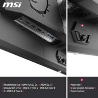 MSI, MPG 322URXDE QD-OLED, 32-inch, 4K UHD, 3840x2160, OLED-monitor, 240Hz, 0,03ms, DisplayHDR True Black 400, G-SYNC compatibel, HDMI 2.1, DP 2.1a, USB C (98W PD), in hoogte verstelbaar, zwart - thumbnail