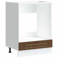 Ovenkast Kalmar bewerkt hout bruin eikenkleur - thumbnail