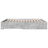 Bedframe met lades bewerkt hout betongrijs 180x200 cm - thumbnail