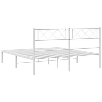 Bedframe met hoofdbord metaal wit 120x190 cm Bedframe met hoofdbord metaal wit 120x190 cm