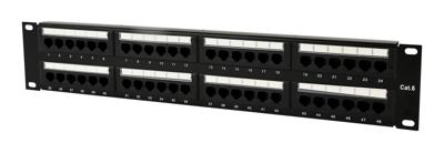 Cat6 48-poorts patchpanel met kabelorganizer Cat6 48-poorts patchpanel met kabelorganizer