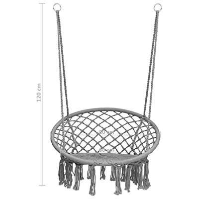 VidaXL Hangstoel 80 cm grijs