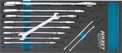 HAZET Dubbele steeksleutelset 163-377/11 - Buiten-zeskant-profiel - 11-delig - 6 x 7 - 30 x 32