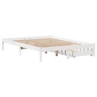 Bedframe zonder matras massief grenenhout wit 140x190 cm - thumbnail