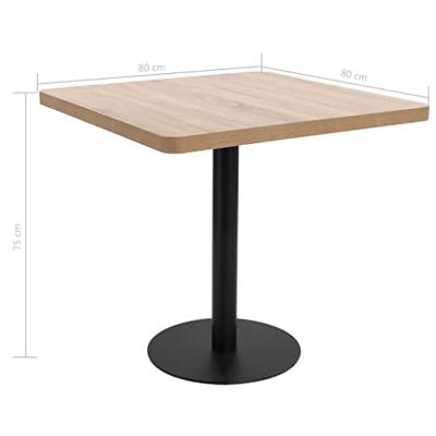 Bistrotafel 80x80 cm MDF lichtbruin