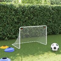 VidaXL Voetbaldoel wit 122x81x81 cm staal - thumbnail