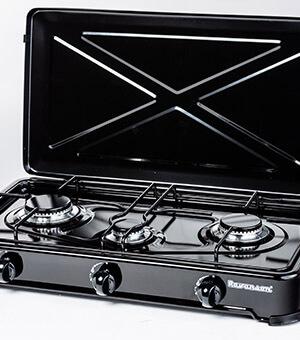 Ravanson K-03TB Zwart, Wit Aanrecht 60 cm Gaskookplaat 3 zone(s)