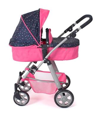 Combi-poppenwagen Nele - Confetti Pink