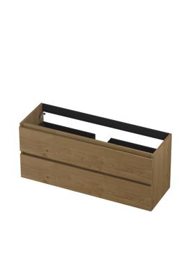 INK - Onderkast 2L Greeploos Houten Keerlijst Fineer - 1200x400x520 Mm - Natur Fineer