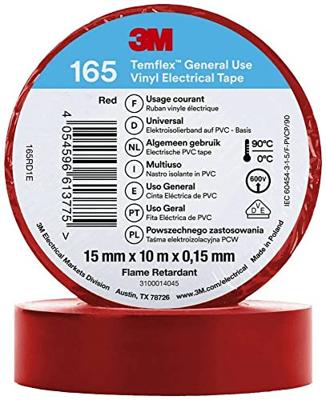 3M Temflex™ 165 165RD1E Isolatietape Temflex 165 Rood (l x b) 10 m x 15 mm 1 stuk(s) 3M Temflex™ 165 165RD1E Isolatietape Temflex 165 Rood (l x b) 10 m x 15 mm 1 stuk(s)