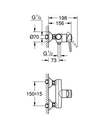 Grohe Douchekraan Start Classic zonder Omstel met Koppelingen Chroom