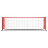 VidaXL Tennisnet 300x100x87 cm polyester zwart en rood - thumbnail