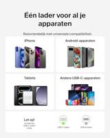 Belkin USB-C oplader 65 W - usb c charger, wandlader, Type C telefoonlader - Compatibel met Apple iPhone 16/15/14/13, Galaxy S25, Google Pixel 9, MacBook, iPad, AirPods, Chromebook en meer- Wit - thumbnail