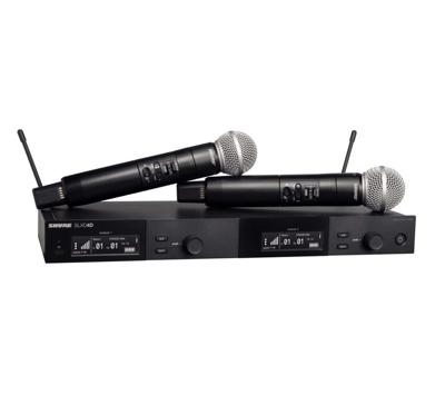 Shure SLXD24DE/SM58-G59 - dubbel digitaal draadloos systeem met twee zenders/handmicrofoons (470 - 514 MHz)