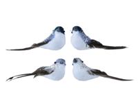 Vogel foam l10b3.5h3.5 cm blauw a2 2st kerst Decoris - Decoris - thumbnail