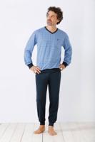Blauwe comfortabele heren pyjama Hajo - thumbnail