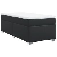 Boxspring met matras kunstleer zwart 100x200 cm - thumbnail