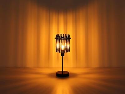 Globo Zwarte tafellampGorley met smoke glas Ø 15cm - 15698T