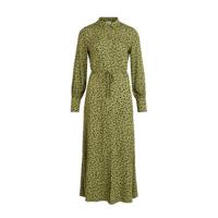 VILA blousejurk VIGREENAS met all over print en ceintuur olijfgroen - thumbnail