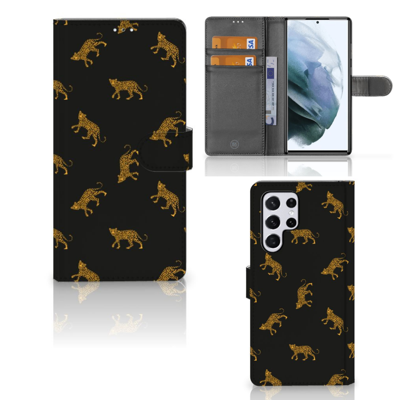 Telefoonhoesje | Met pasjeshouder | voor Samsung Galaxy S22 Ultra Leopards