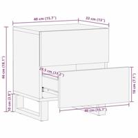 Nachtkastje met lade 2 pcs Walnotenhout 40 x 33 x 46 cm - thumbnail