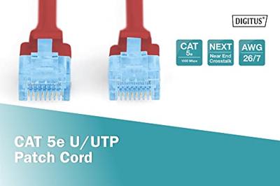Digitus DK-1512-020/R RJ45 Netwerkkabel, patchkabel CAT 5e U/UTP 2.00 m Rood Verdraaide paren 1 stuk(s)