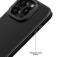 Lunso - iPhone 15 Pro Max - Back cover hoesje - Metalen ring Lichtroze - thumbnail