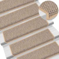 Trapmatten zelfklevend 30 st sisal-look 65x21x4 cm lichtbeige - thumbnail