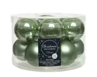 Decoris Kerstballen glas 12st groen 5cm - thumbnail