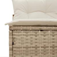 Tuinbanken 2 st zonder armleuning met kussens poly rattan beige - thumbnail