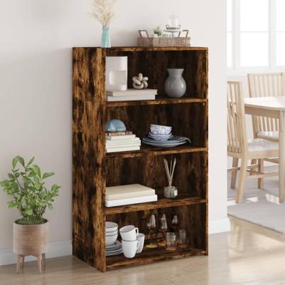 Hoge kast 70x41x124 cm bewerkt hout gerookt eikenkleurig