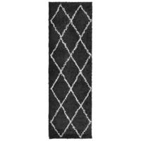 VidaXL Vloerkleed pamplona shaggy hoogpolig 80x250 cm zwart en crème - thumbnail